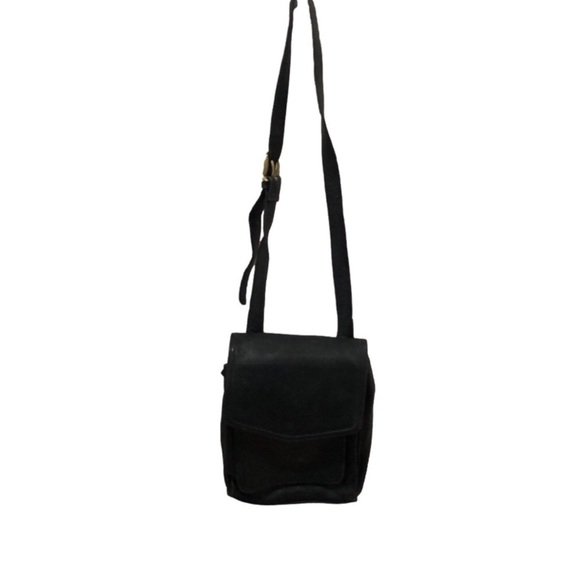 Fossil black leather north-south shoulder bag. Multiple compartments. - Picture 1 of 9